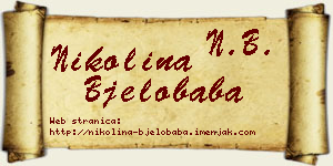 Nikolina Bjelobaba vizit kartica